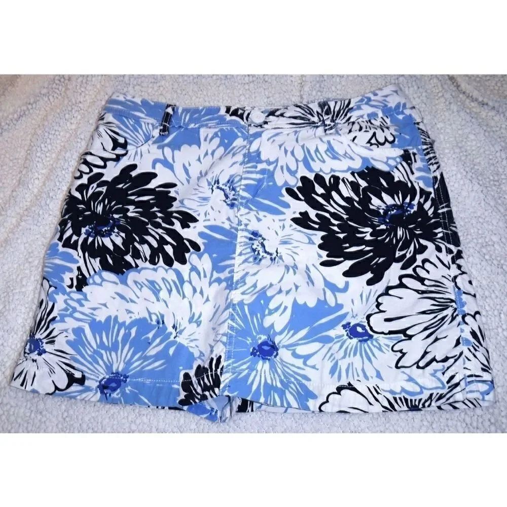St Johns Bay Hawaiian blue floral miniskirt